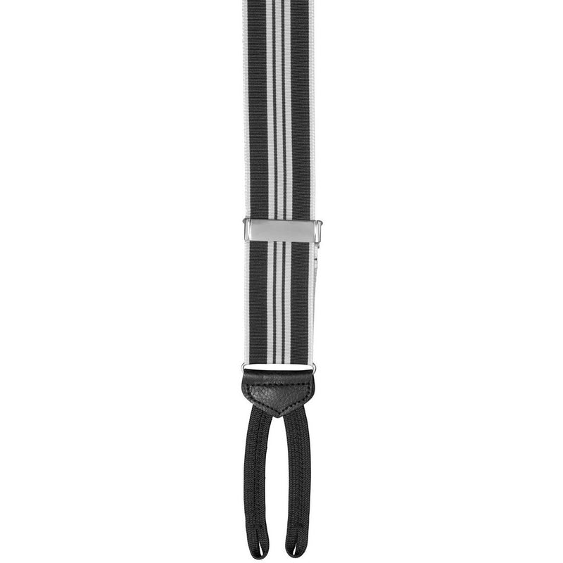 Gowanus Braided End Suspender - Black & White