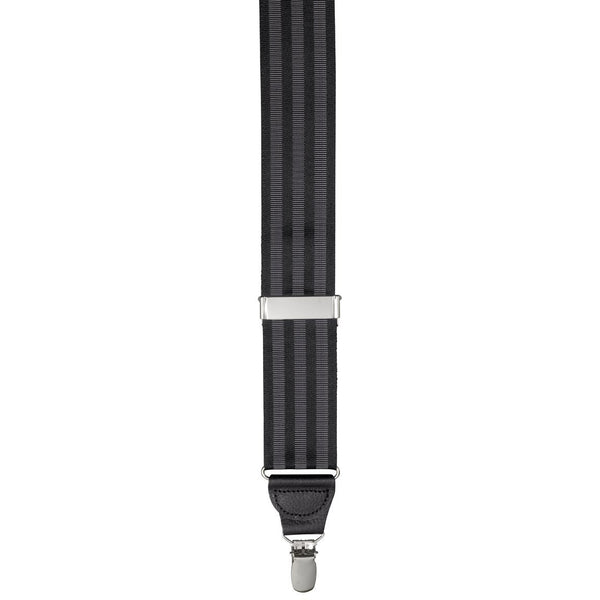 Get Canarsie Pin Clip Suspender in Black & Gray - Upright Suspenders